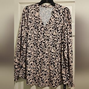Stylist Floral Long Sleeve Blouse 2XL